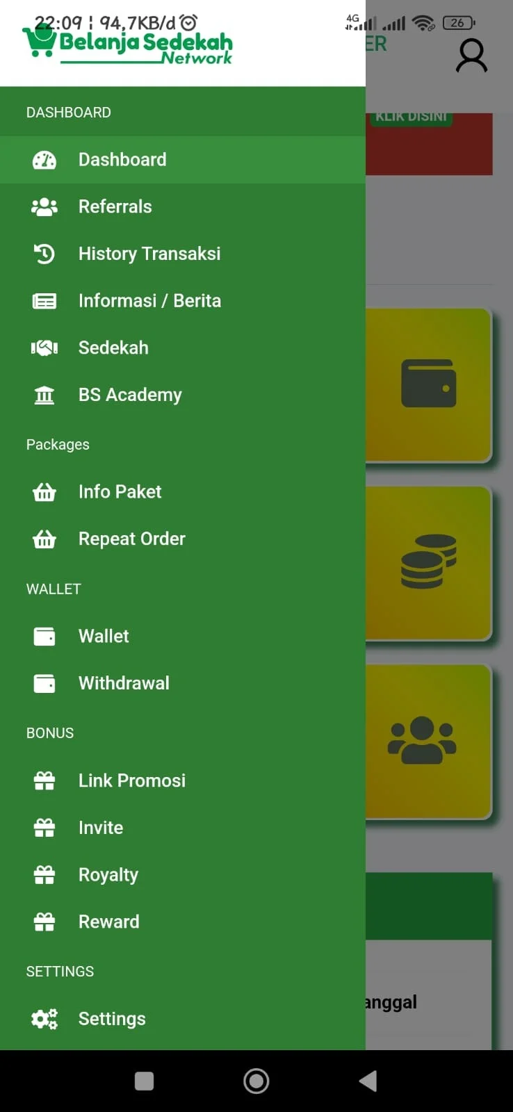 Dashboard Mobile